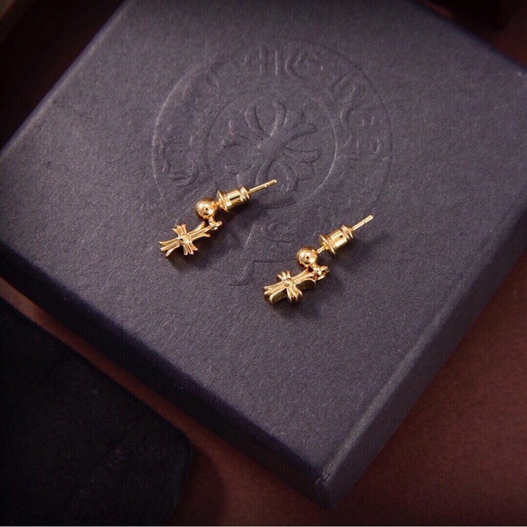 Chrome Hearts 3D Cross Stud Earrings